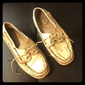 Sperry top siders size 8 gold